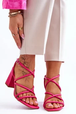 Clearance Klasyczne Sandały Na Obcasie Fuksja Lucetta Damskie Sandały Na Słupku|Sandały Na Obcasie