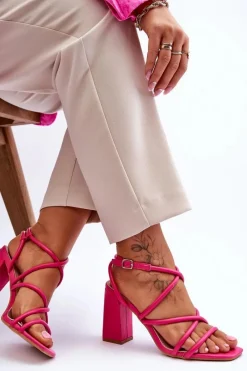 Clearance Klasyczne Sandały Na Obcasie Fuksja Lucetta Damskie Sandały Na Słupku|Sandały Na Obcasie