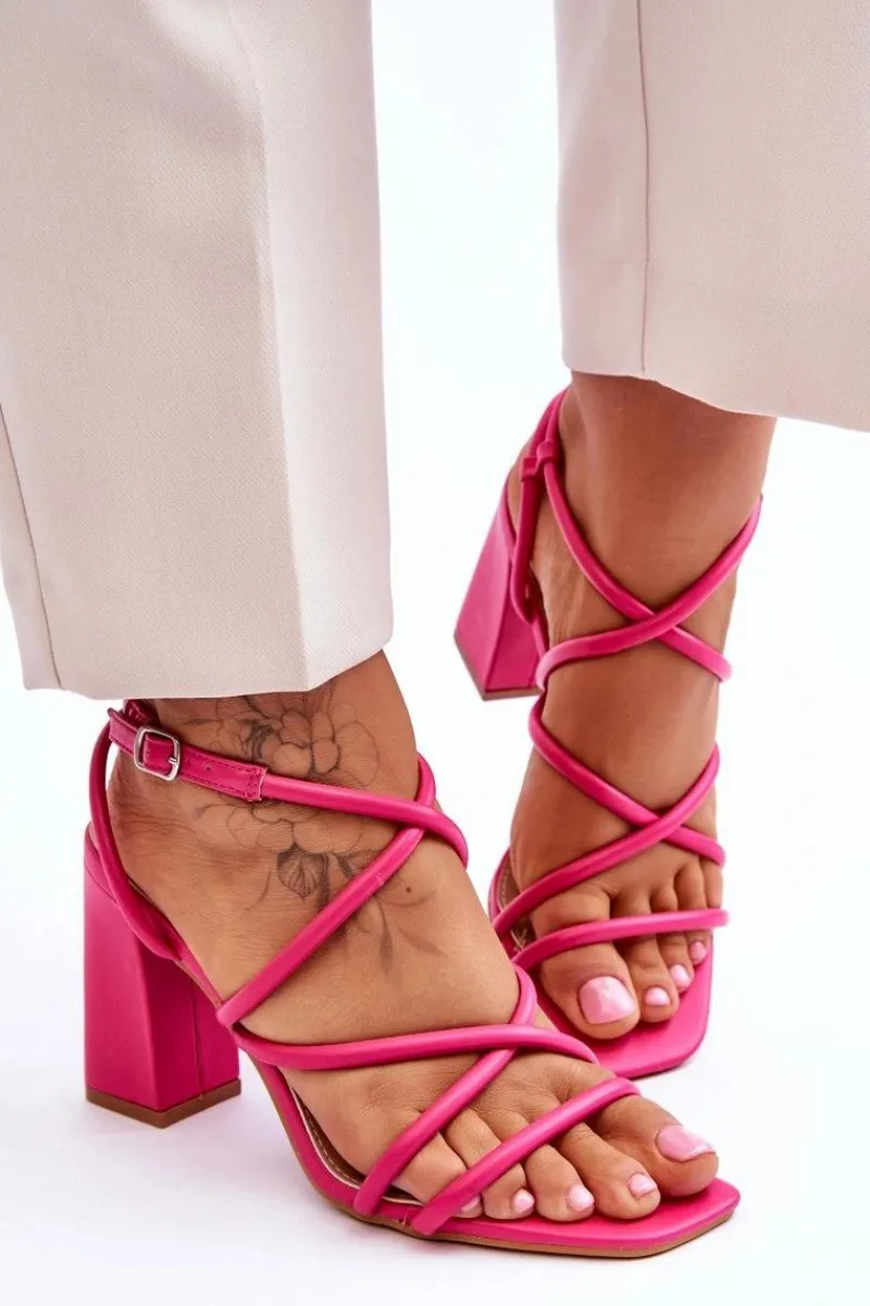 Clearance Klasyczne Sandały Na Obcasie Fuksja Lucetta Damskie Sandały Na Słupku|Sandały Na Obcasie