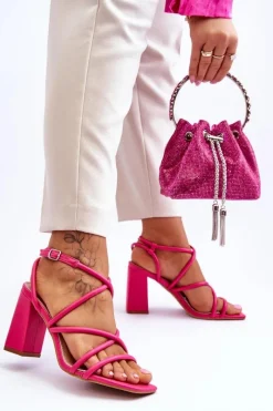 Clearance Klasyczne Sandały Na Obcasie Fuksja Lucetta Damskie Sandały Na Słupku|Sandały Na Obcasie