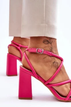 Clearance Klasyczne Sandały Na Obcasie Fuksja Lucetta Damskie Sandały Na Słupku|Sandały Na Obcasie