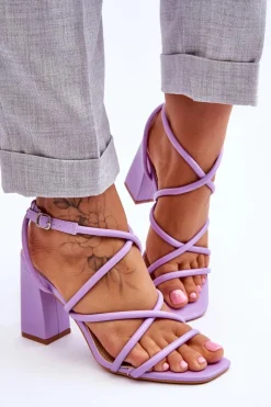Sandały Na Słupku|Sandały Na Obcasie></noscript>Boto Klasyczne Sandały Na Obcasie Fioletowe Lucetta