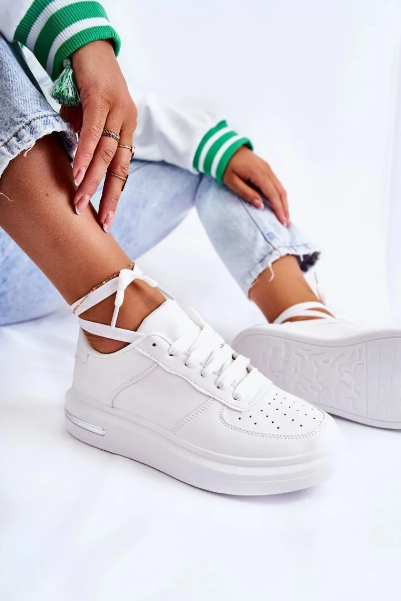 Sneakersy Damskie>Boto Klasyczne Skórzane Buty Sportowe Białe Jennys