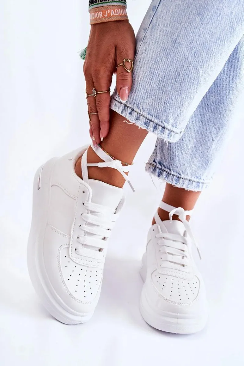 Sneakersy Damskie>Boto Klasyczne Skórzane Buty Sportowe Białe Jennys