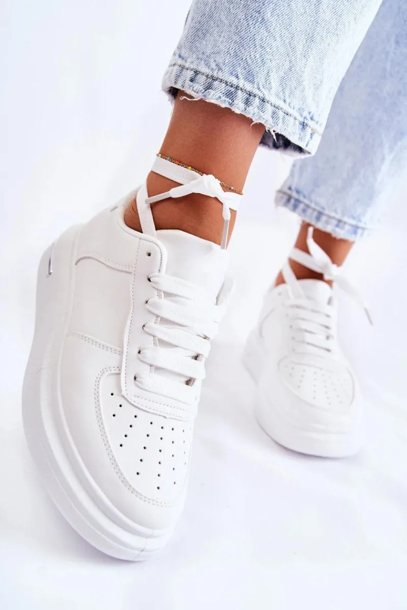 Sneakersy Damskie>Boto Klasyczne Skórzane Buty Sportowe Białe Jennys