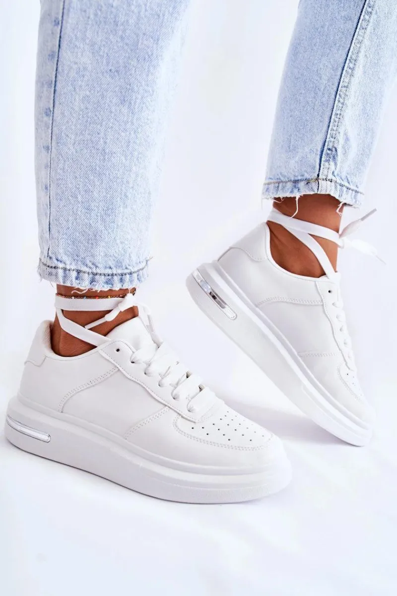 Sneakersy Damskie>Boto Klasyczne Skórzane Buty Sportowe Białe Jennys