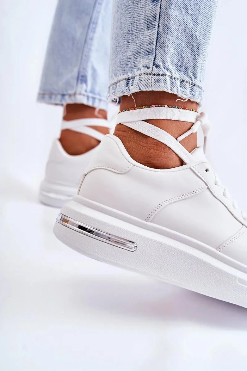 Sneakersy Damskie>Boto Klasyczne Skórzane Buty Sportowe Białe Jennys
