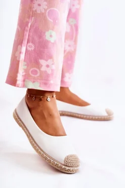 New Klasyczne Skórzane Damskie Espadryle Białe Calabria Damskie Czarne Espadryle