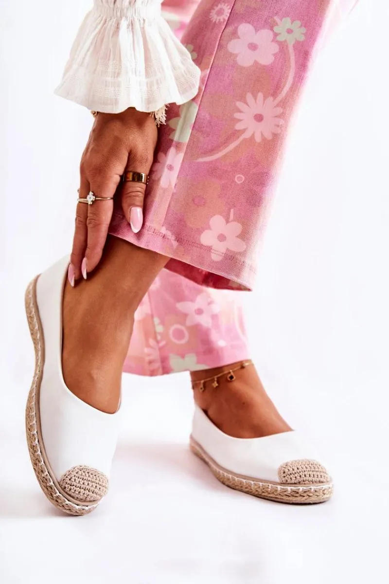 New Klasyczne Skórzane Damskie Espadryle Białe Calabria Damskie Czarne Espadryle