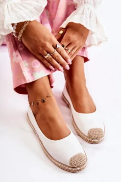 New Klasyczne Skórzane Damskie Espadryle Białe Calabria Damskie Czarne Espadryle