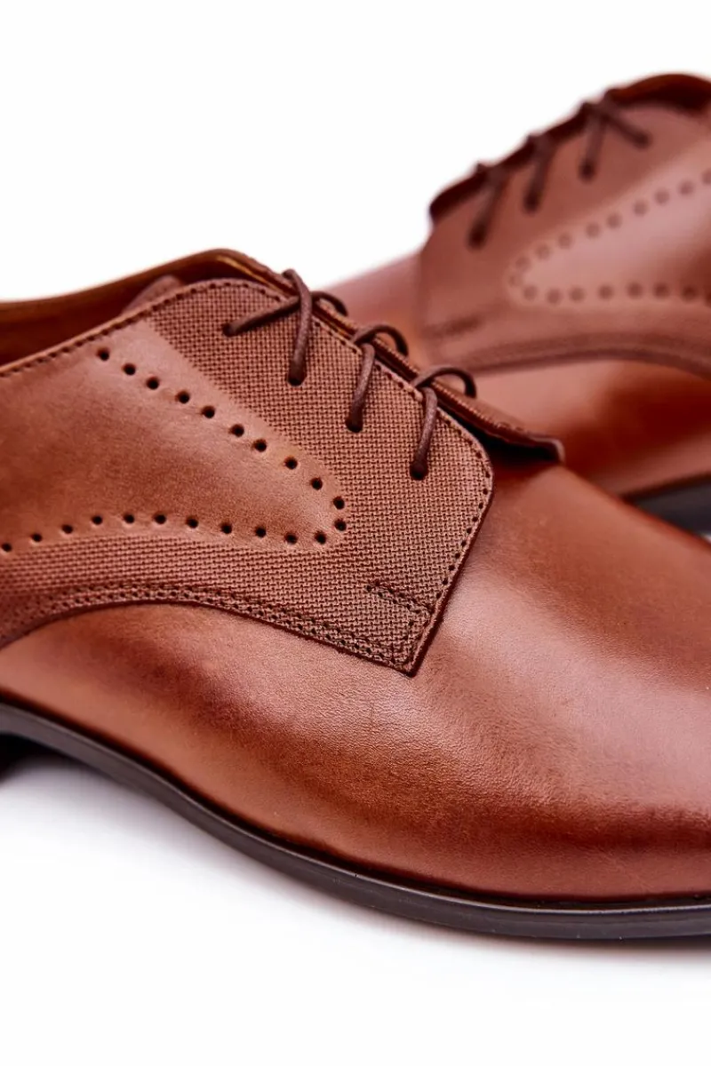 Best Boto Klasyczne Skórzane Półbuty Bednarek 802 Brązowe