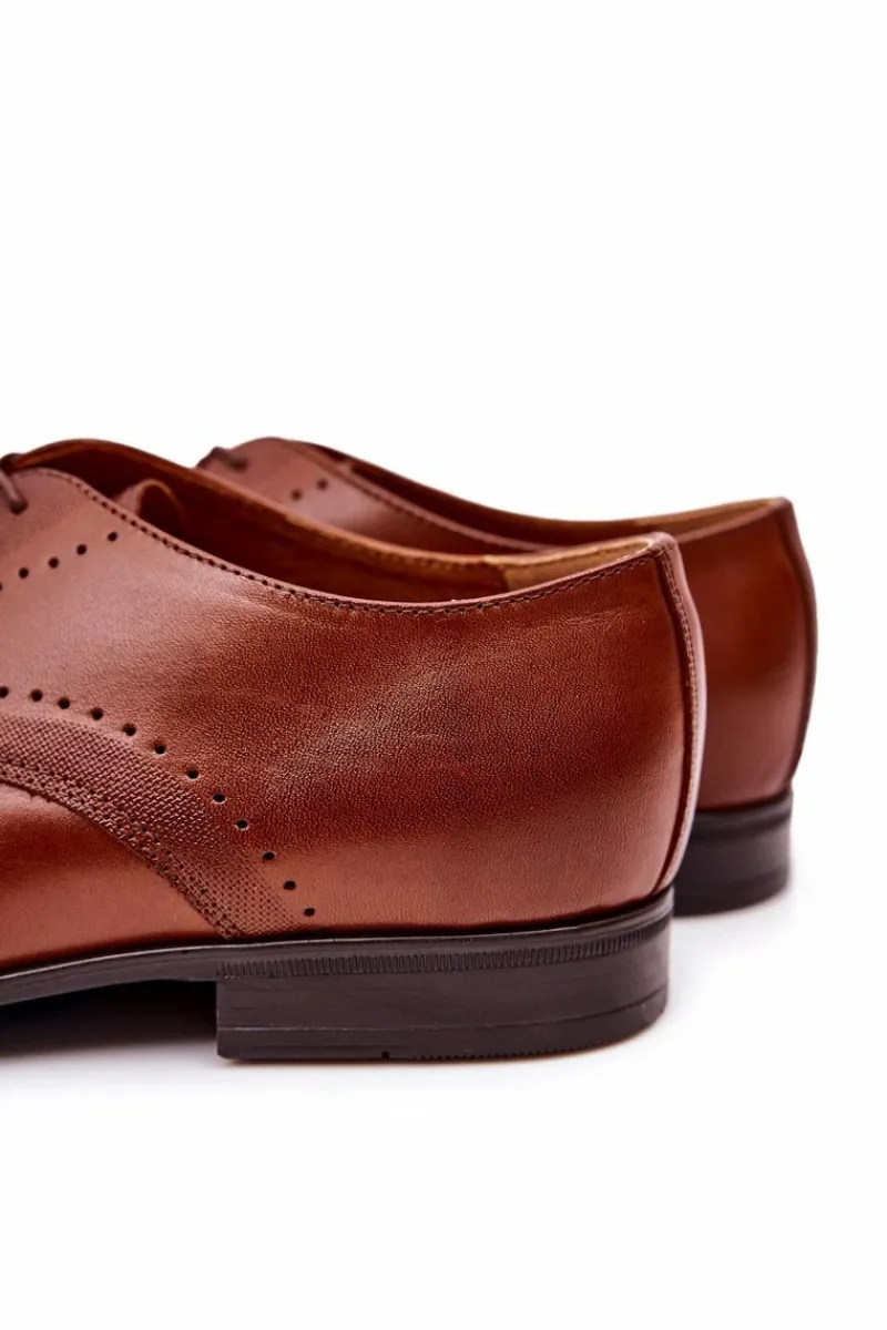 Best Boto Klasyczne Skórzane Półbuty Bednarek 802 Brązowe