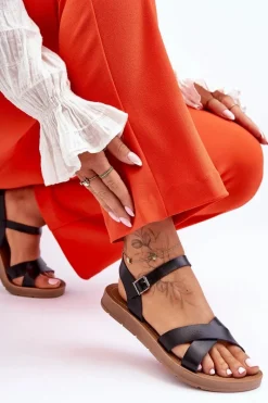 Sandały Płaskie><noscript><img width=