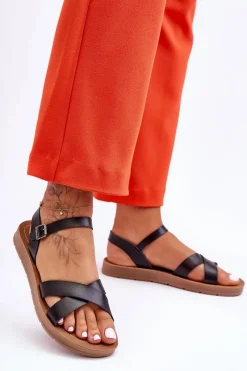 Sandały Płaskie><noscript><img width=