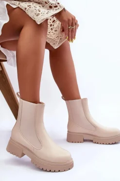 Brązowe I Beżowe Botki|Botki Płaskie><noscript><img width=