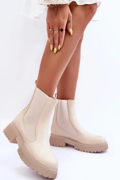 Brązowe I Beżowe Botki|Botki Płaskie><noscript><img width=