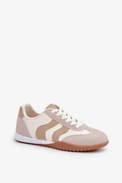 Clearance Boto Klasyczne Sneakersy Damskie Z Eko Skóry Beżowe Maretina Beżowy