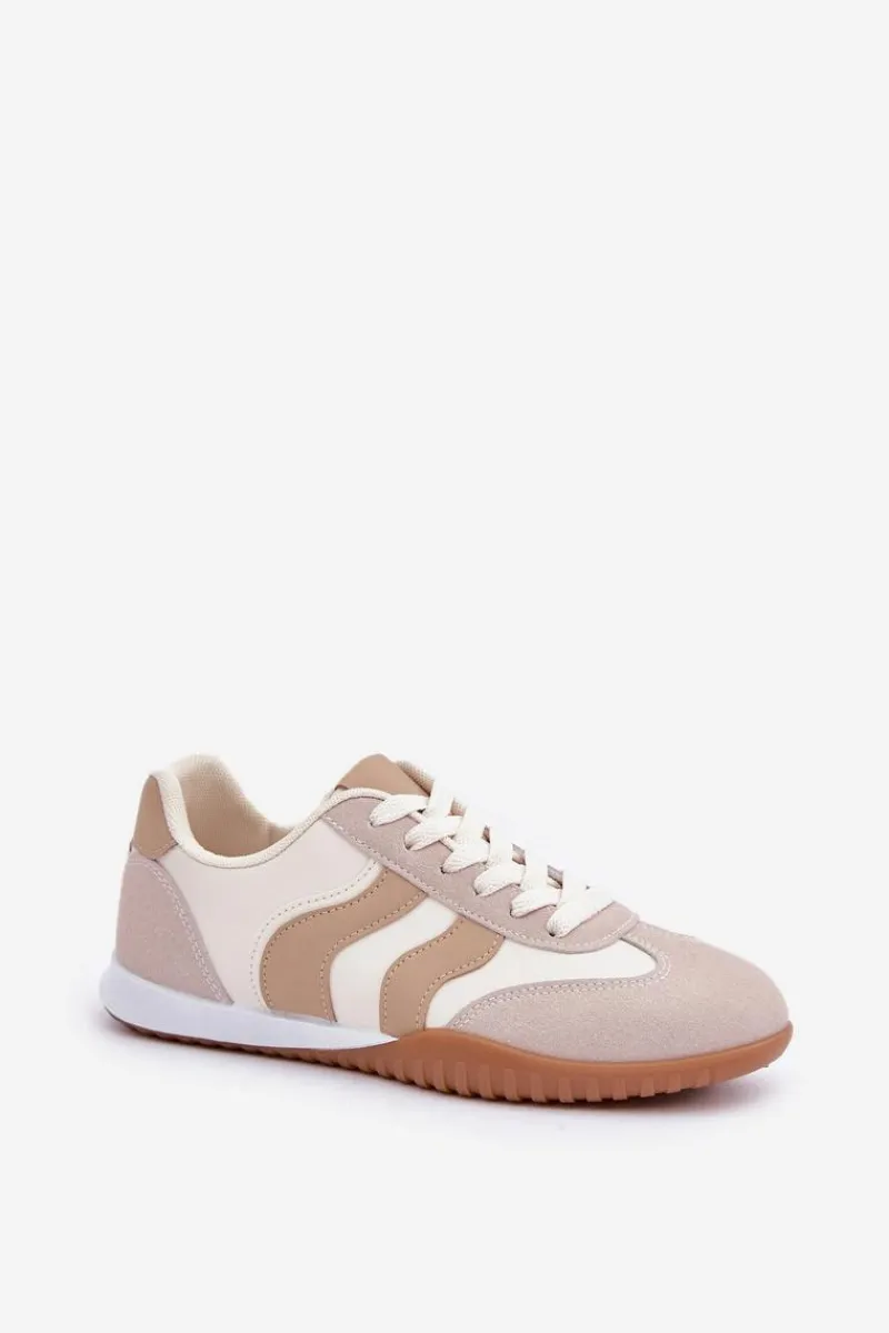 Clearance Boto Klasyczne Sneakersy Damskie Z Eko Skóry Beżowe Maretina Beżowy