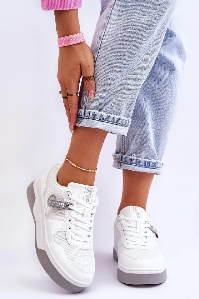 Clearance Big Star Shoes Klasyczne Sneakersy Memory Foam System Big Star LL274A024 Białe