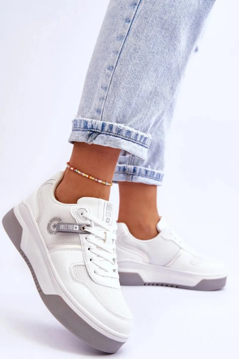 Clearance Big Star Shoes Klasyczne Sneakersy Memory Foam System Big Star LL274A024 Białe