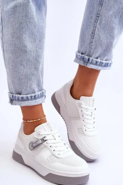 Clearance Big Star Shoes Klasyczne Sneakersy Memory Foam System Big Star LL274A024 Białe