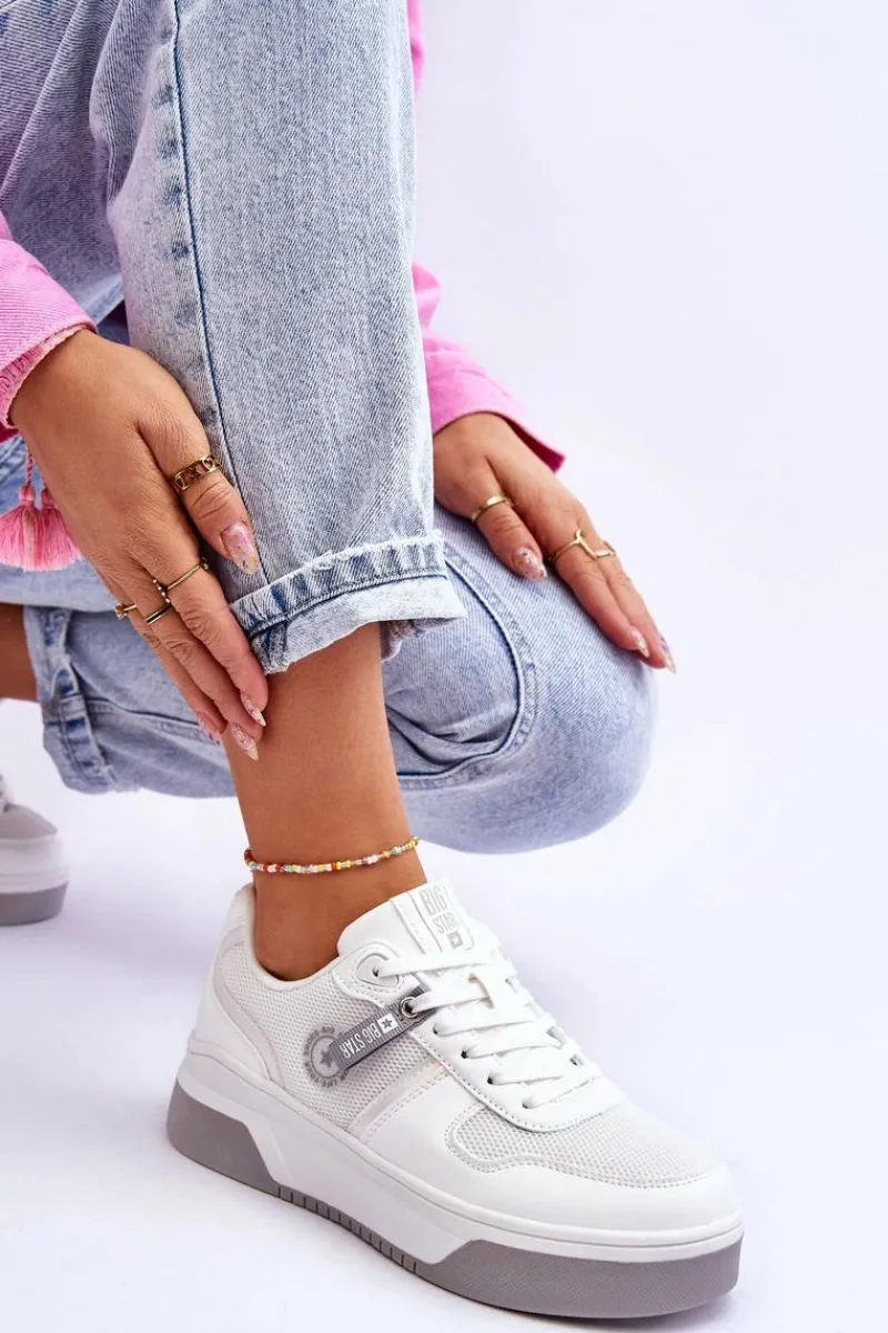 Clearance Big Star Shoes Klasyczne Sneakersy Memory Foam System Big Star LL274A024 Białe