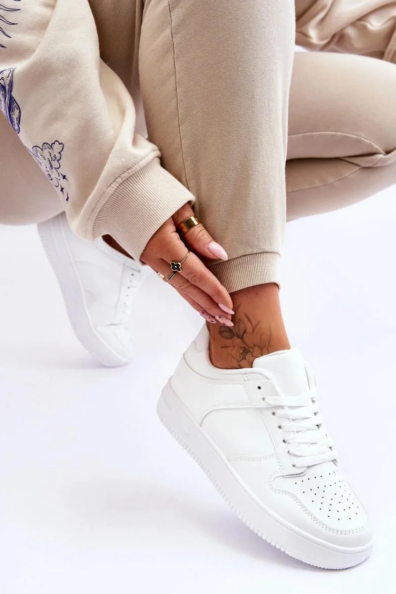 Sneakersy Damskie>Boto Klasyczne Sportowe Buty Na Platformie Białe Larena