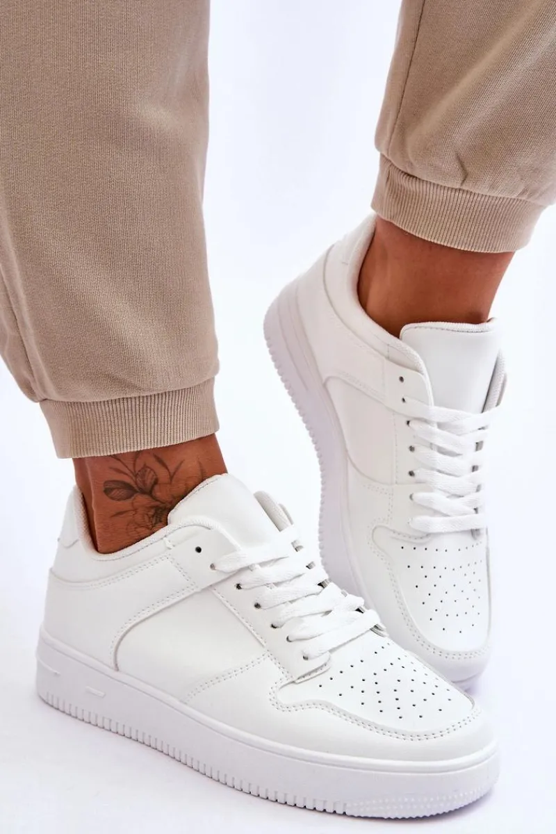 Sneakersy Damskie>Boto Klasyczne Sportowe Buty Na Platformie Białe Larena