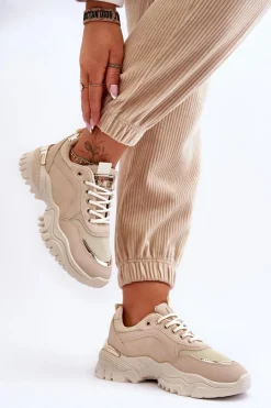 Clearance Boto Klasyczne Sportowe Buty Na Platformie Beżowe Need It