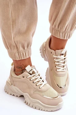 Clearance Boto Klasyczne Sportowe Buty Na Platformie Beżowe Need It