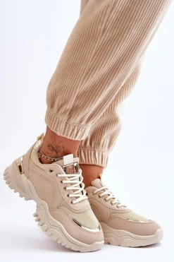 Clearance Boto Klasyczne Sportowe Buty Na Platformie Beżowe Need It