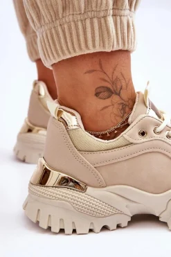 Clearance Boto Klasyczne Sportowe Buty Na Platformie Beżowe Need It