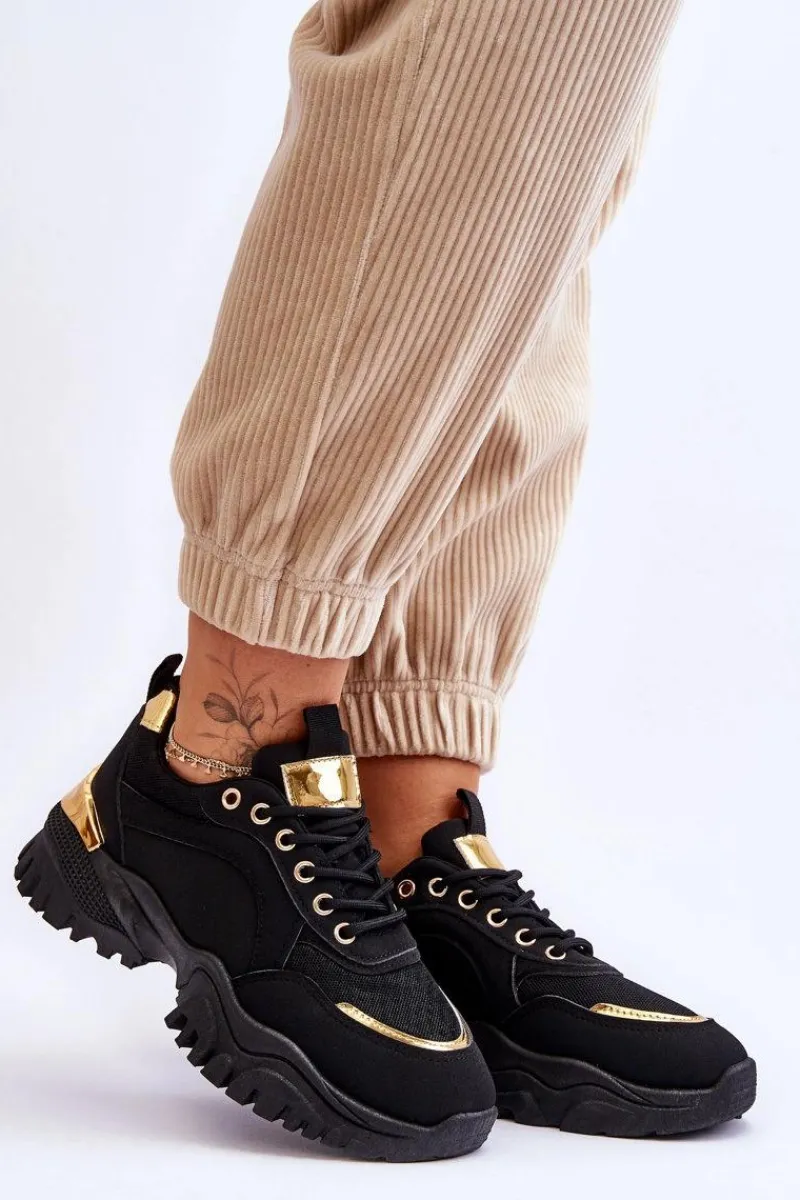 Sneakersy Damskie>Boto Klasyczne Sportowe Buty Na Platformie Czarne Need It