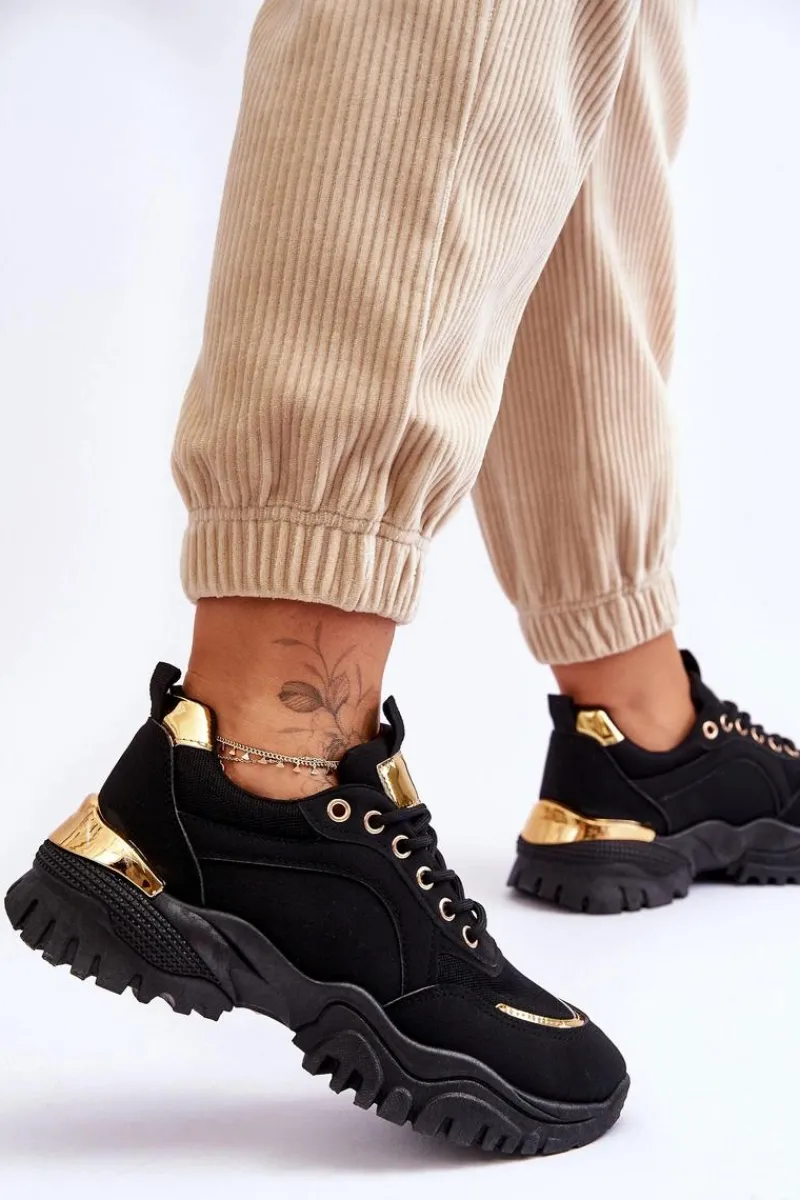 Sneakersy Damskie>Boto Klasyczne Sportowe Buty Na Platformie Czarne Need It