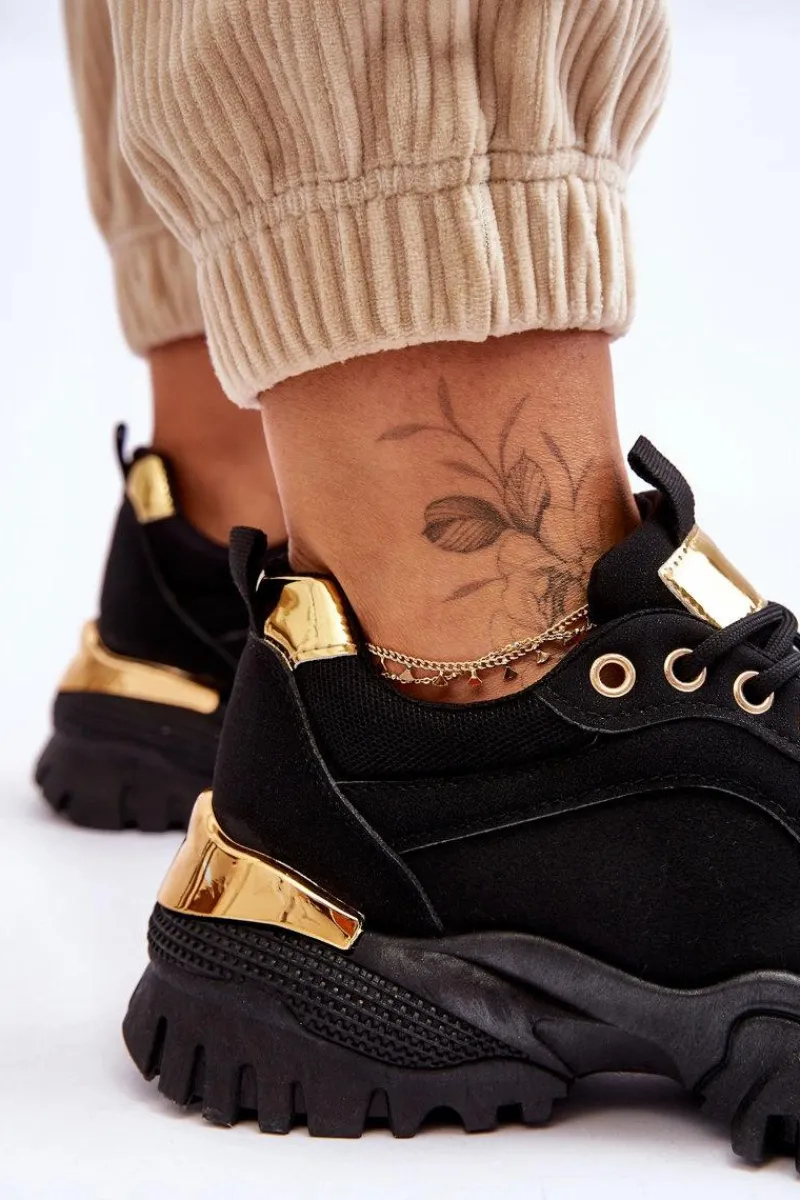 Sneakersy Damskie>Boto Klasyczne Sportowe Buty Na Platformie Czarne Need It