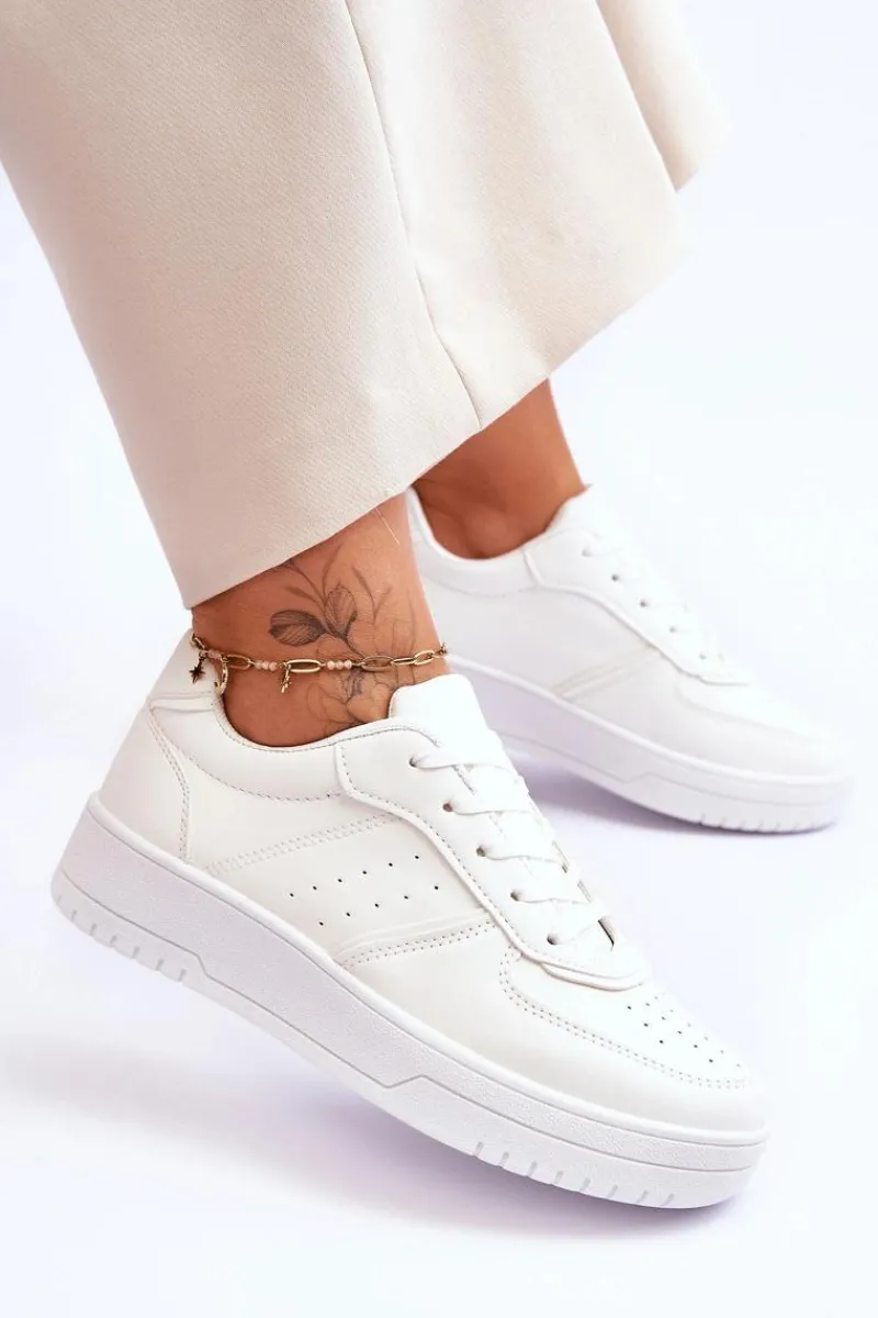 Buty Sportowe Na Platformie|Sneakersy Damskie>Boto Klasyczne Sportowe Buty Na Platformie Białe Feel It