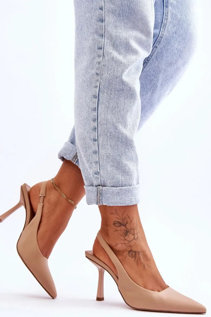 Hot Boto Klasyczne Szpilki W Szpic Beżowe Whitley