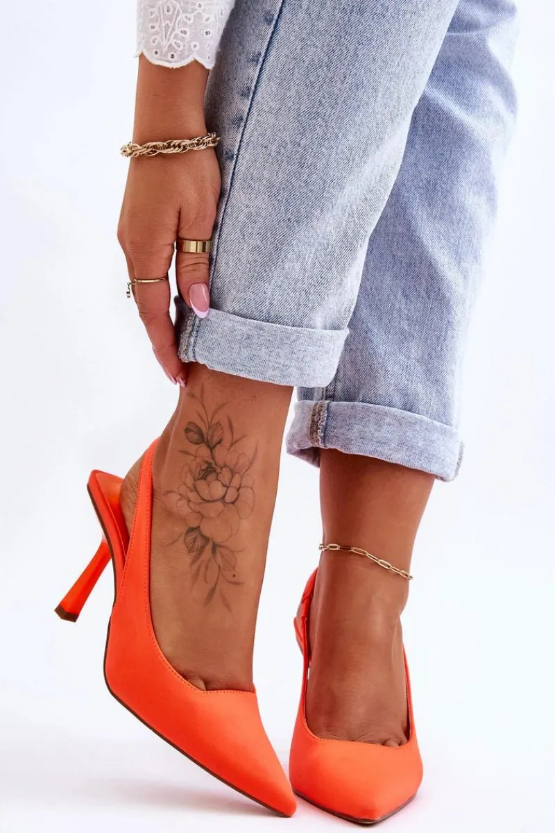 Discount Klasyczne Szpilki W Szpic Neonowy Pomarańcz Whitley Damskie Czółenka Klasyczne
