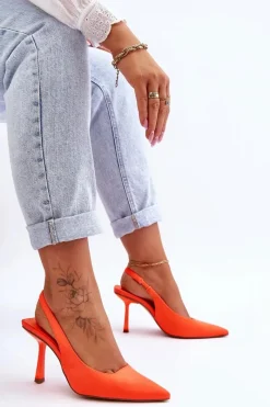 Discount Klasyczne Szpilki W Szpic Neonowy Pomarańcz Whitley Damskie Czółenka Klasyczne