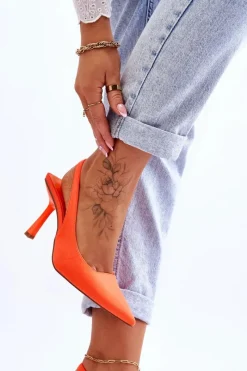 Discount Klasyczne Szpilki W Szpic Neonowy Pomarańcz Whitley Damskie Czółenka Klasyczne