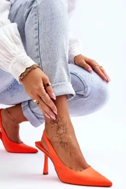 Discount Klasyczne Szpilki W Szpic Neonowy Pomarańcz Whitley Damskie Czółenka Klasyczne