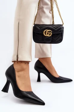 Czółenka Klasyczne>Boto Klasyczne Szpilki W Szpic Czarne Delimena