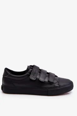 Outlet Klasyczne Tenisówki Na Rzepy Big Star LL274A206 Czarne Damskie Trampki Damskie Big Star|Trampki Damskie Niskie