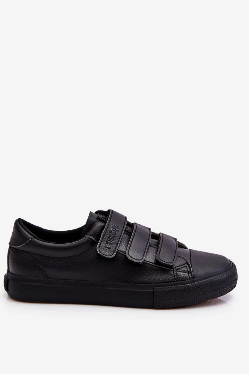 Outlet Klasyczne Tenisówki Na Rzepy Big Star LL274A206 Czarne Damskie Trampki Damskie Big Star|Trampki Damskie Niskie