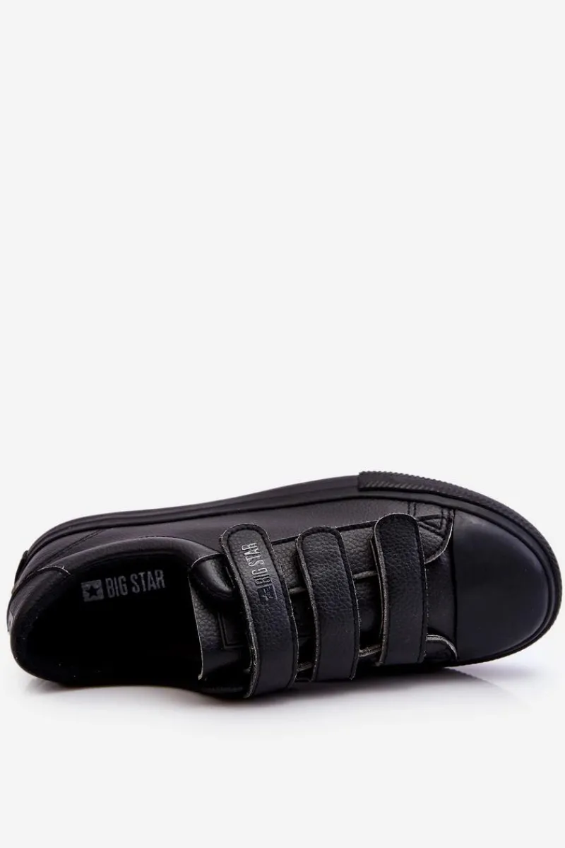 Outlet Klasyczne Tenisówki Na Rzepy Big Star LL274A206 Czarne Damskie Trampki Damskie Big Star|Trampki Damskie Niskie