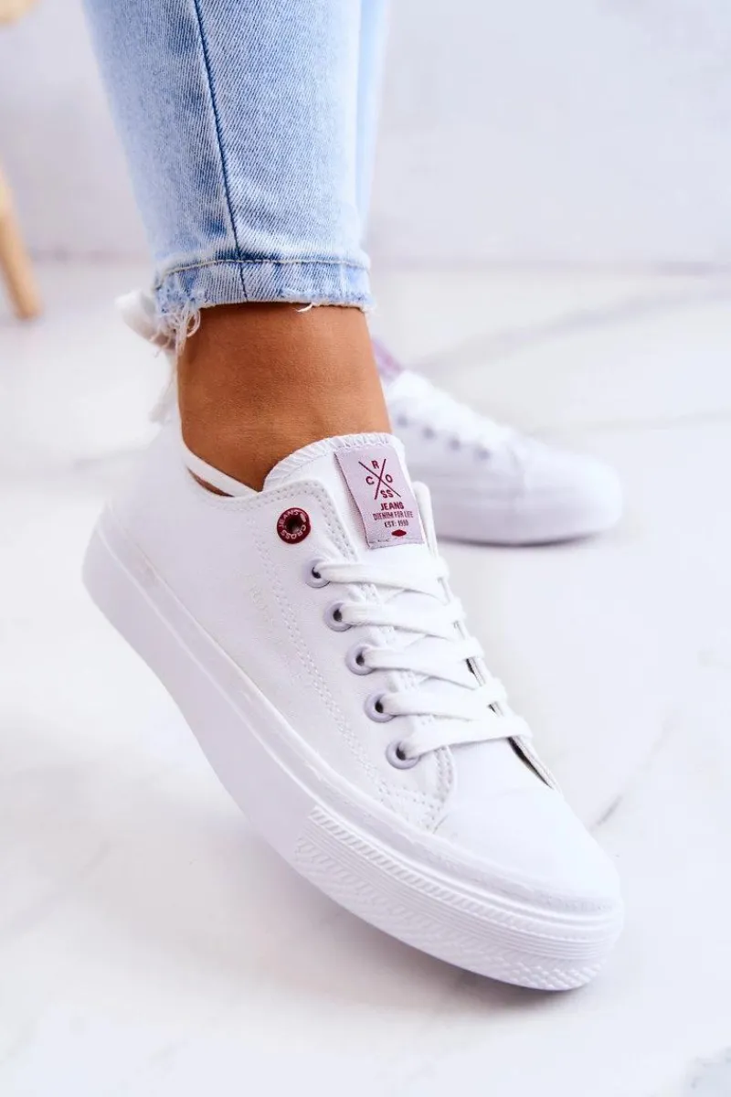 Online Klasyczne Trampki JJ2R4017C Białe Damskie Trampki Damskie Cross Jeans|Trampki Damskie Niskie