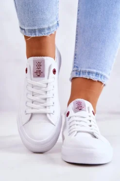 Online Klasyczne Trampki JJ2R4017C Białe Damskie Trampki Damskie Cross Jeans|Trampki Damskie Niskie