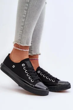 Hot Big Star Shoes Klasyczne Trampki Damskie Big Star NN274284 Czarne