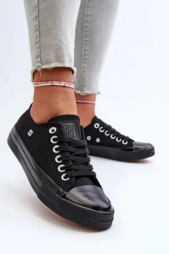 Hot Big Star Shoes Klasyczne Trampki Damskie Big Star NN274284 Czarne