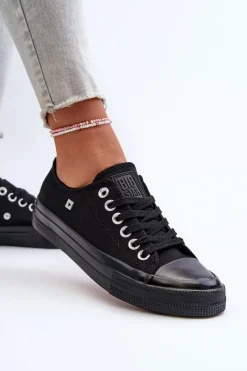 Hot Big Star Shoes Klasyczne Trampki Damskie Big Star NN274284 Czarne